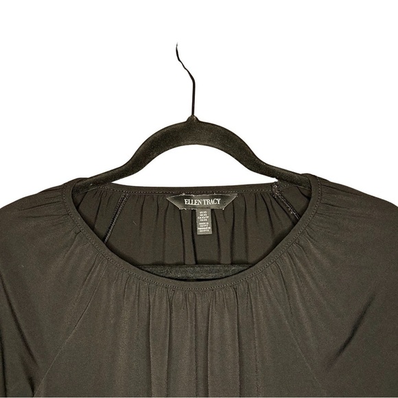 Ellen Tracy Black Blouse with Elastic Sleeve - Size XS - Picture 3 of 5
